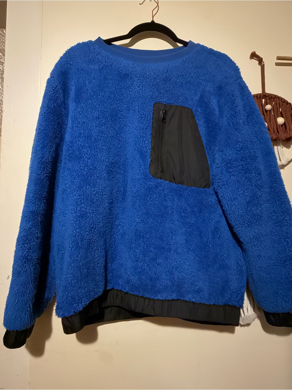 Ugg Blue Fleece Pullover with Zip Pocket